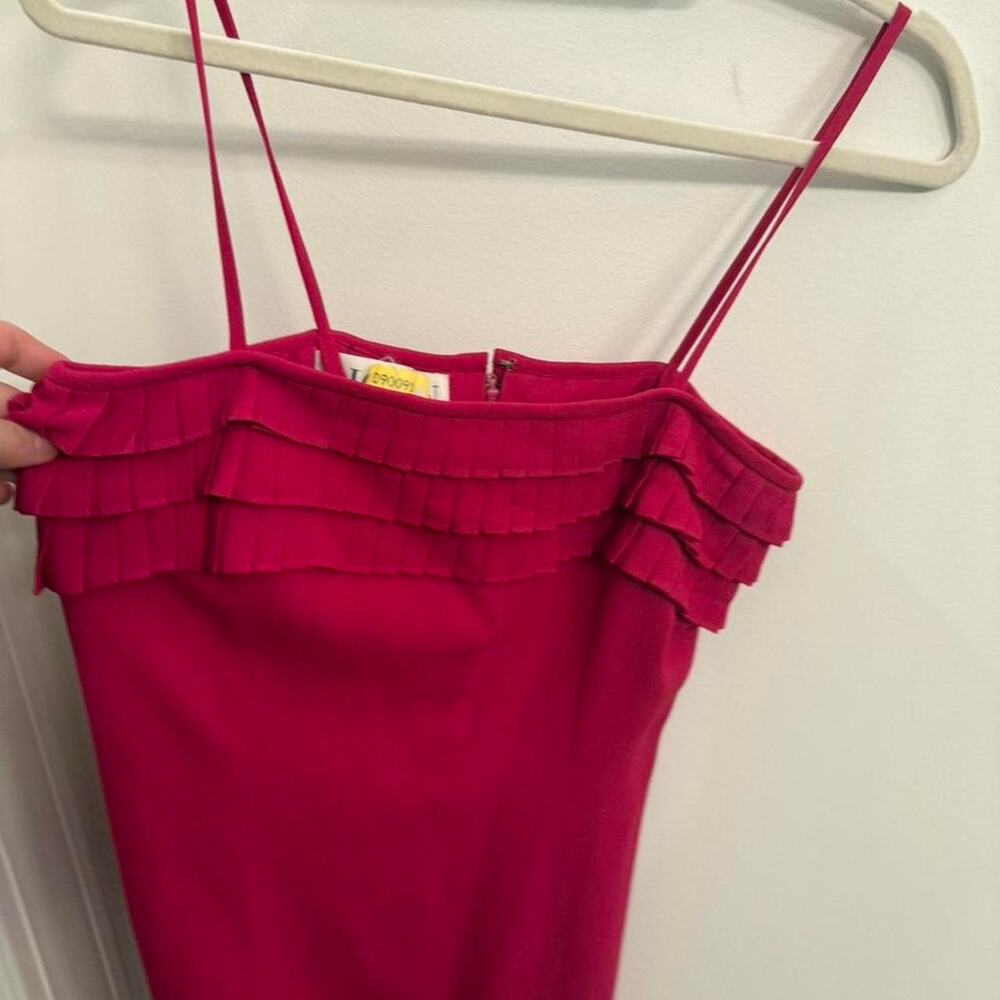 Vintage Raspberry Pink Ruffle‎ Mini Dress - Picture 4 of 8
